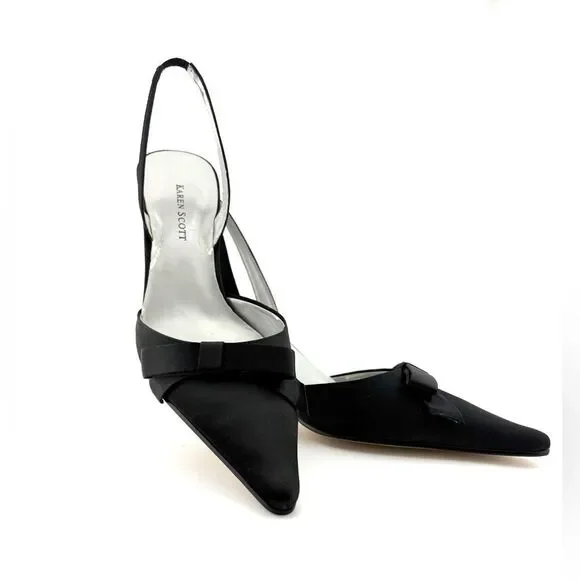 Women shoe's: Karen Scott Black Slingback Heels - Picture 12 of 15